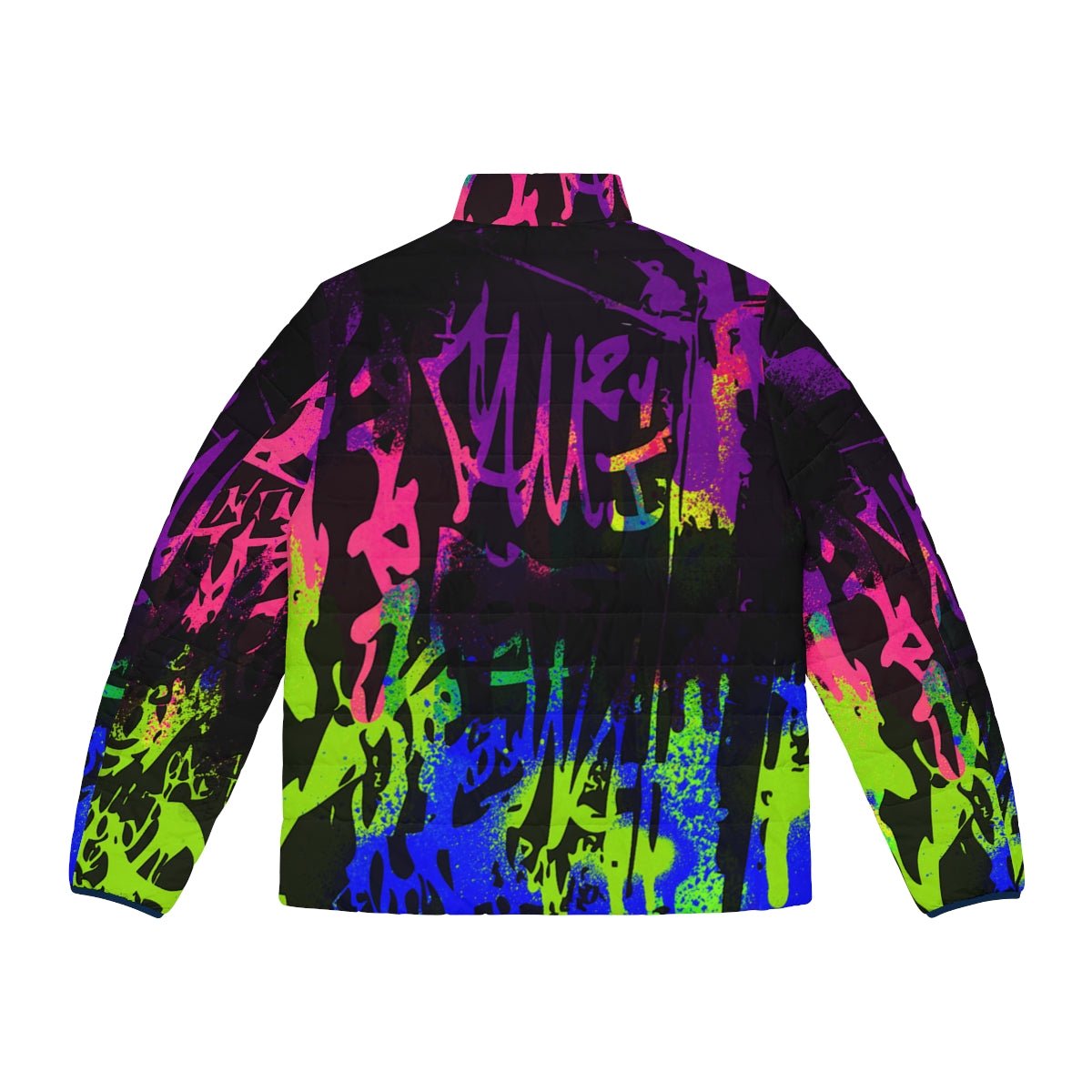 REBEL GRAFFITI NEON Puffer Jacket | CANAANWEAR | Jackets | AOP