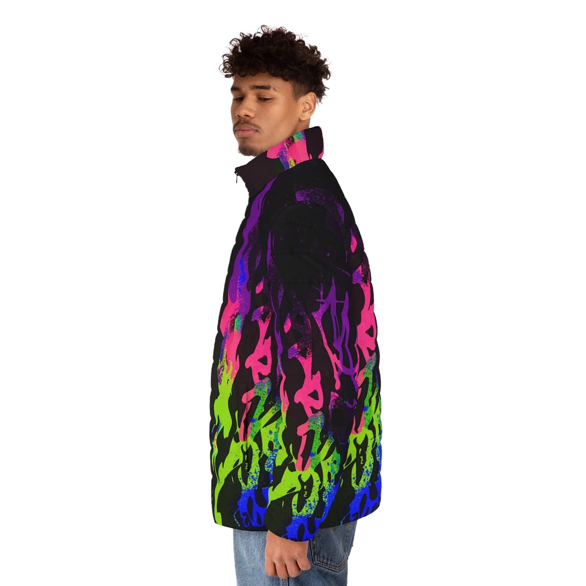 REBEL GRAFFITI NEON Puffer Jacket | CANAANWEAR | Jackets | AOP