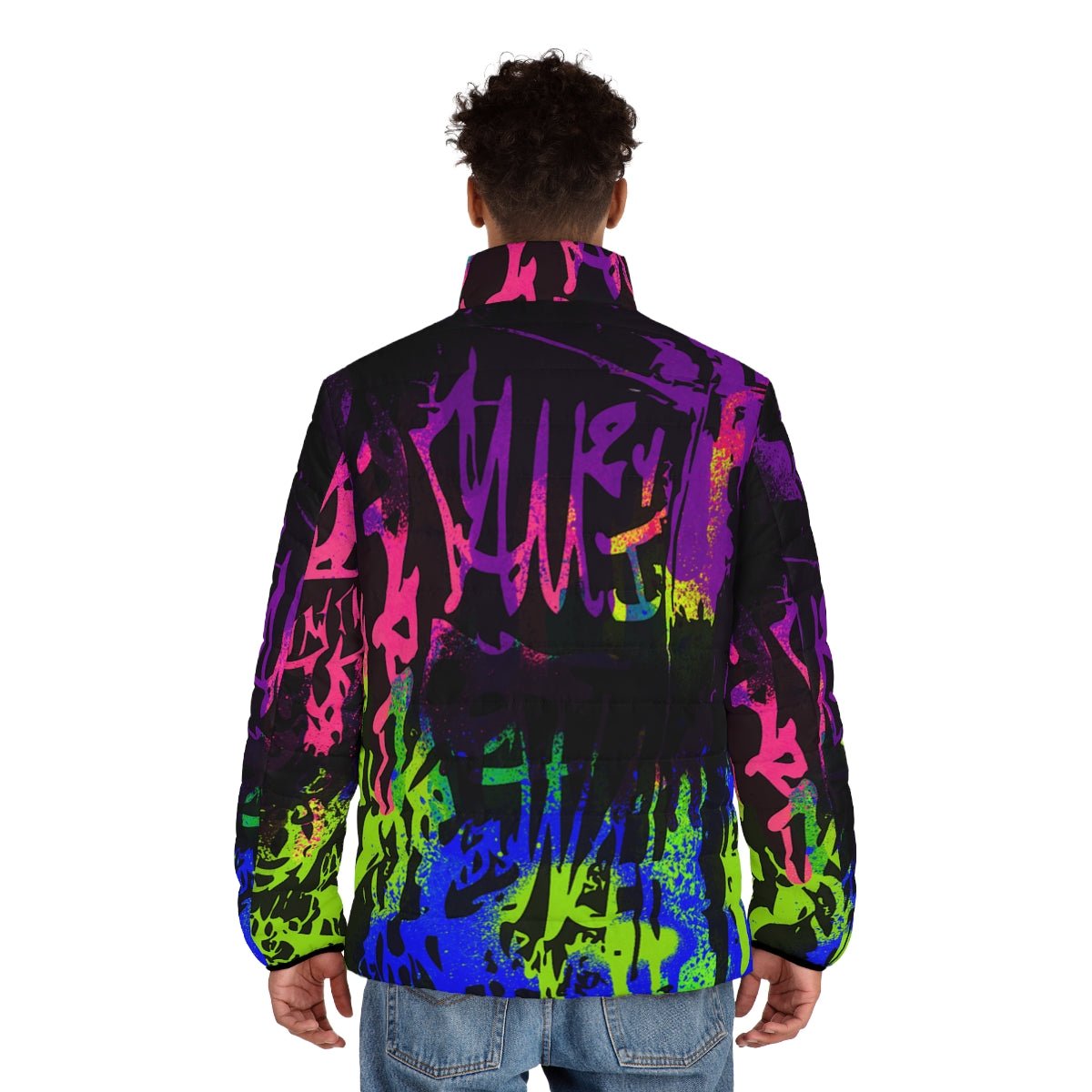 REBEL GRAFFITI NEON Puffer Jacket | CANAANWEAR | Jackets | AOP